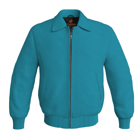 Letterman Baseball Bomber Classic Satin Jacket Sports Wear Turquoise