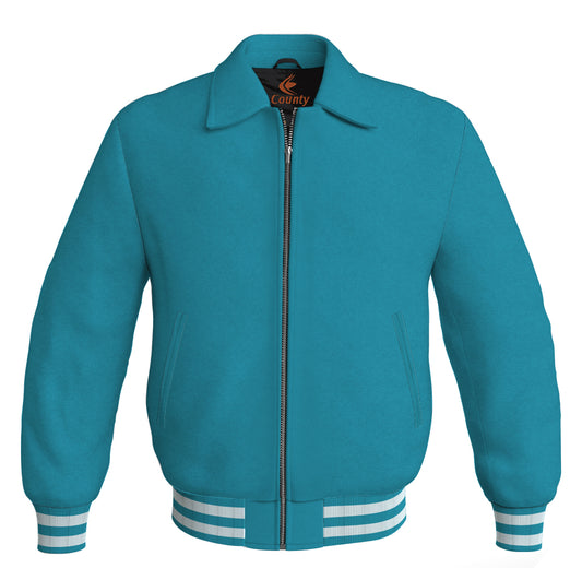 Baseball Letterman Bomber Classic Satin Jacket Sports Wear Turquoise