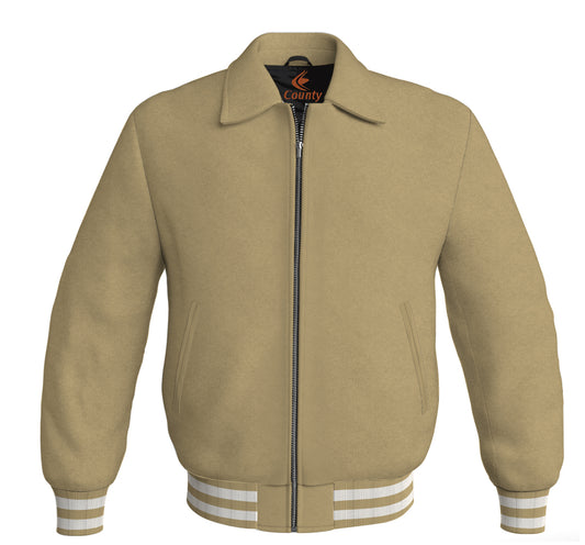 Baseball Letterman Bomber Classic Satin Jacket Sports Wear Cream