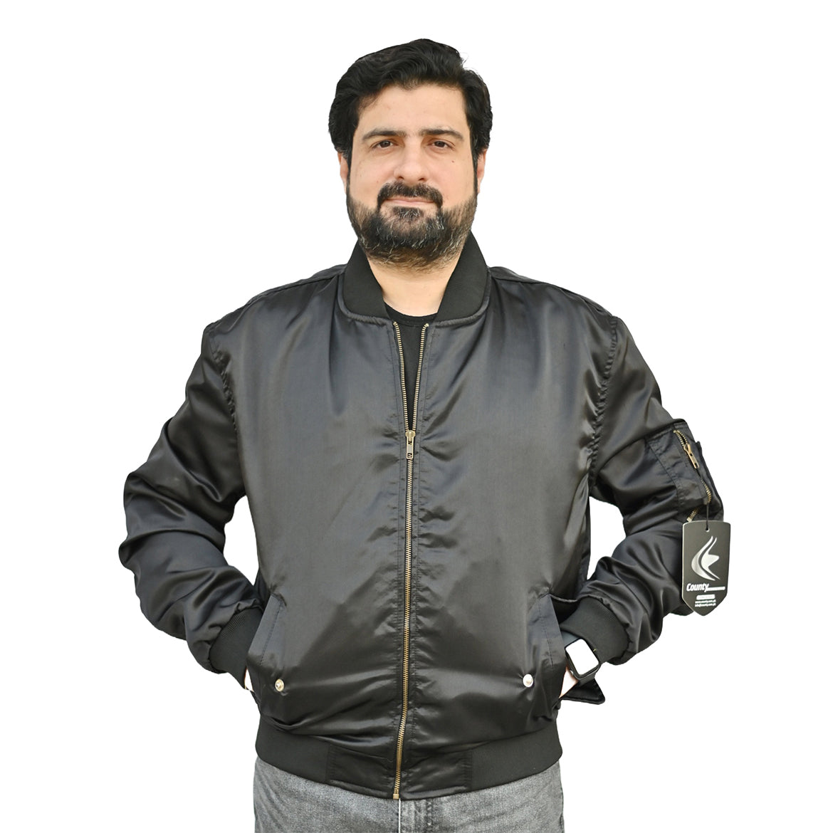 Letterman College Varsity Bomber Satin Jackets Quality Jacket Sports Wear Black Satin