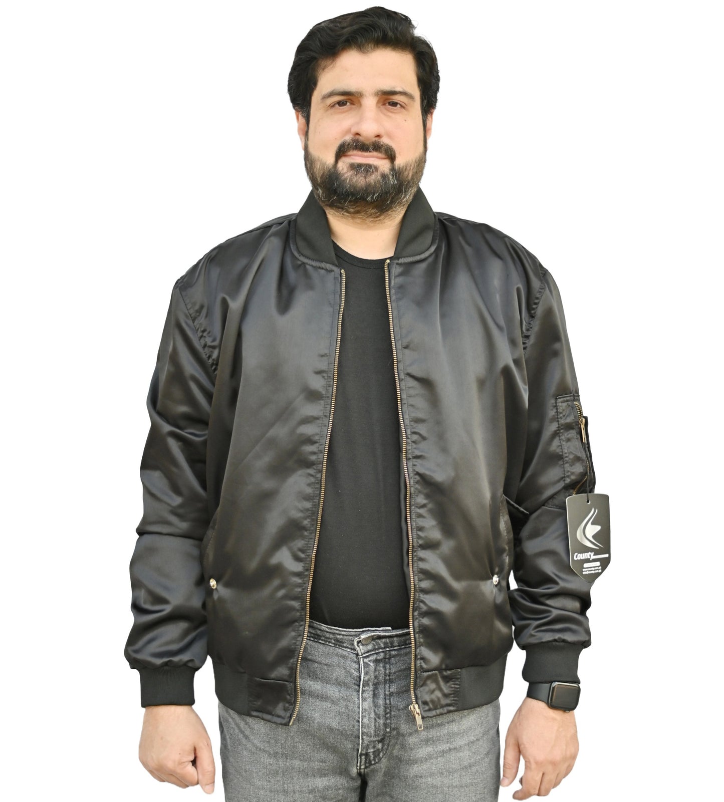 Letterman College Varsity Bomber Satin Jackets Quality Jacket Sports Wear Black