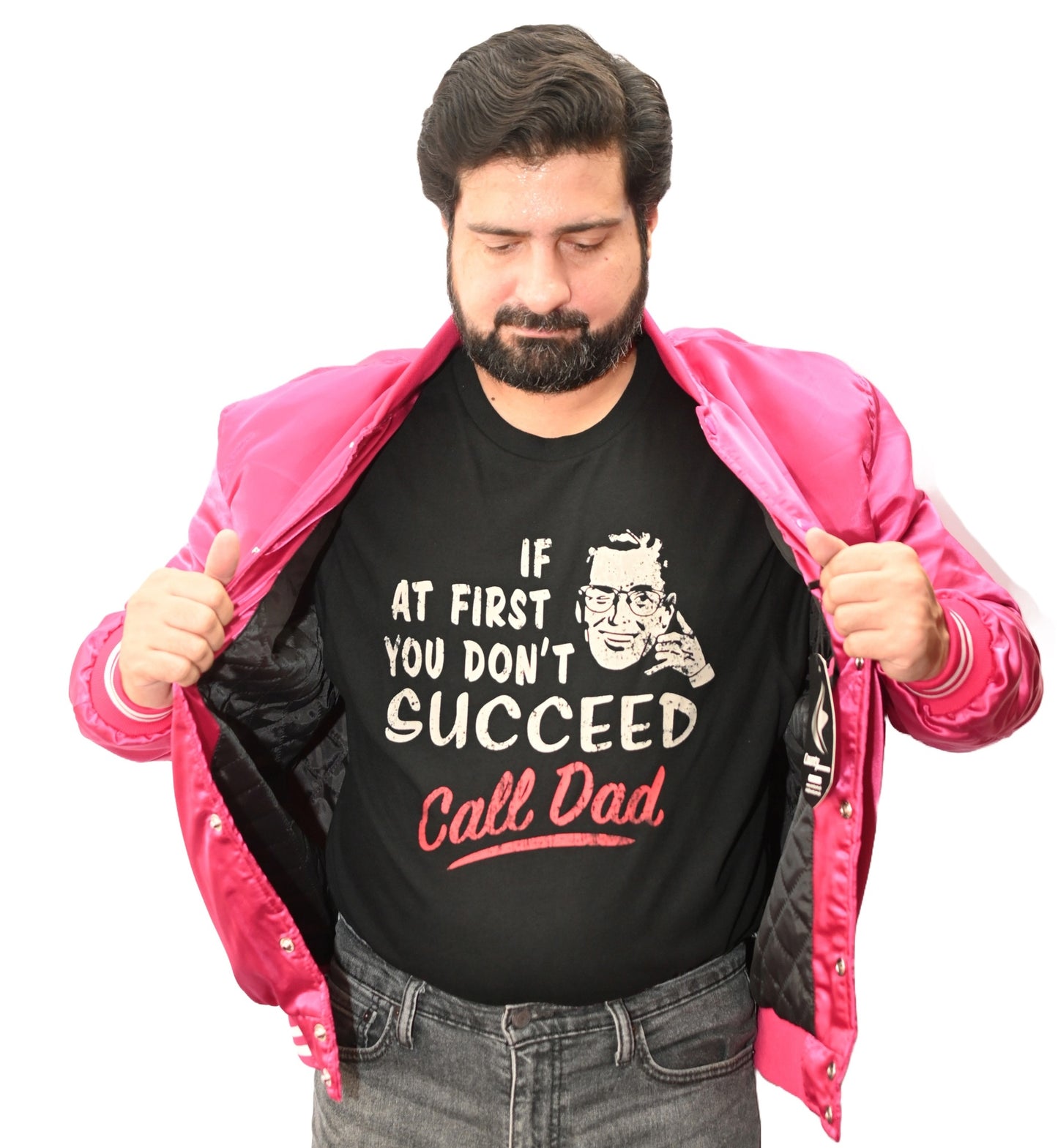 Varsity Jacket Mens Hot Pink Satin Jacket Custom Made Letterman Jackets