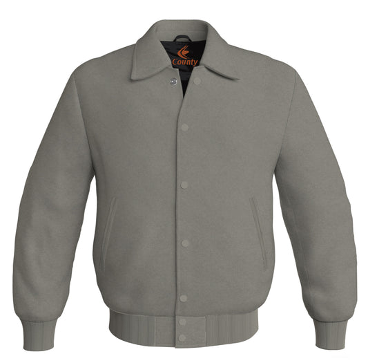 Letterman Baseball Classic Varsity Jacket Sports Wear Gray Satin