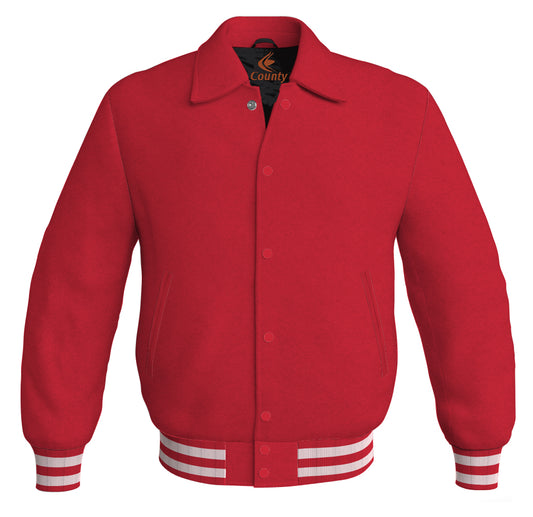 Baseball Letterman Classic Varsity Jacket Sports Wear Red Satin