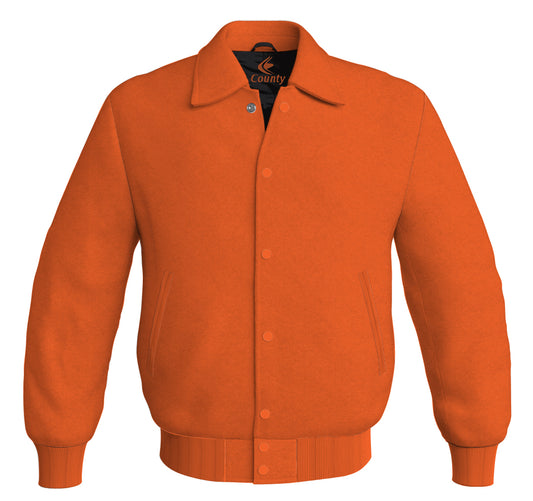 Letterman Baseball Classic Varsity Jacket Sports Wear Orange Satin