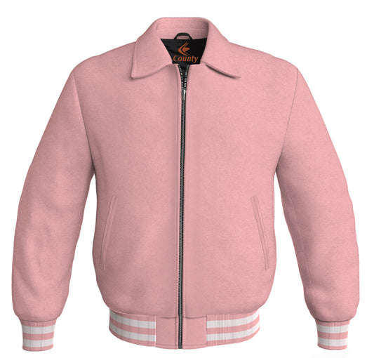 Baseball Letterman Bomber Classic Satin Jacket Sports Wear Pink