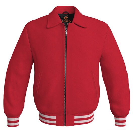 Baseball Letterman Bomber Classic Satin Jacket Sports Wear Red