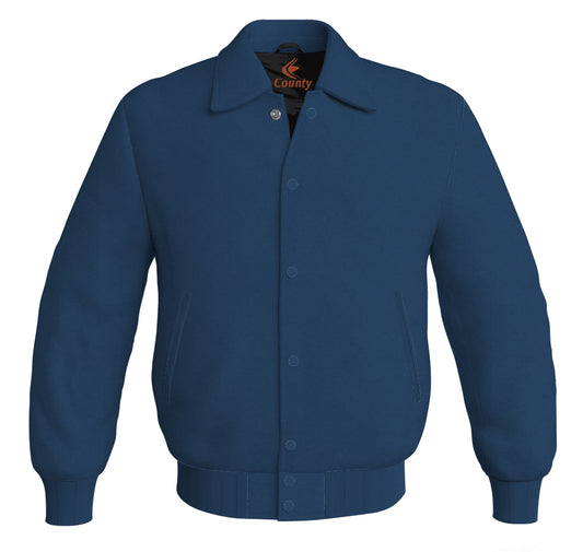 Baseball Letterman Classic Varsity Jacket Sports Wear Navy Blue Satin