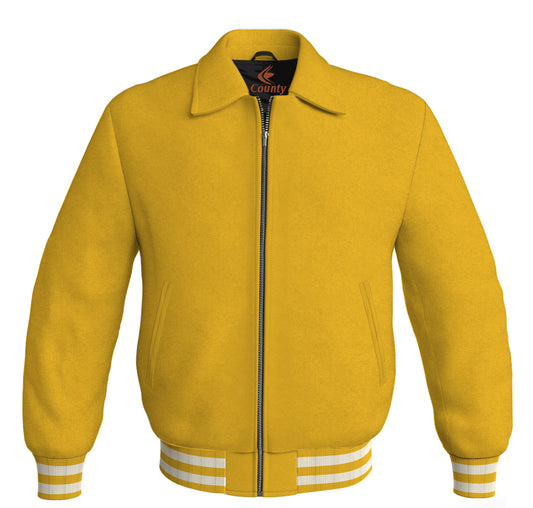 Baseball Letterman Bomber Classic Satin Jacket Sports Wear Yellow/Gold