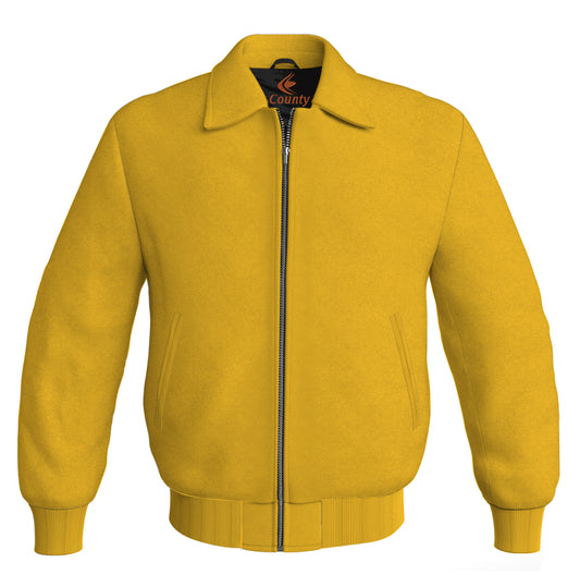Letterman Baseball Bomber Classic Satin Jacket Sports Wear Yellow/Gold