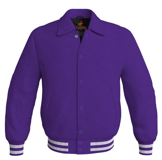 Baseball Letterman Classic Varsity Jacket Sports Wear Purple Satin