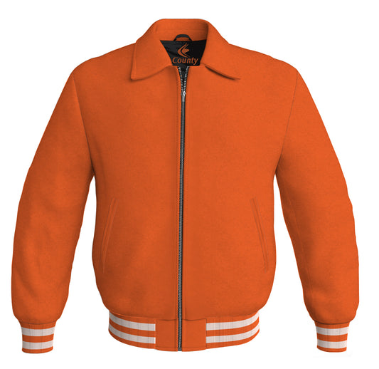 Baseball Letterman Bomber Classic Satin Jacket Sports Wear Orange