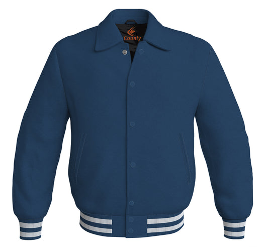 Letterman Baseball Classic Varsity Jacket Sports Wear Navy Blue Satin