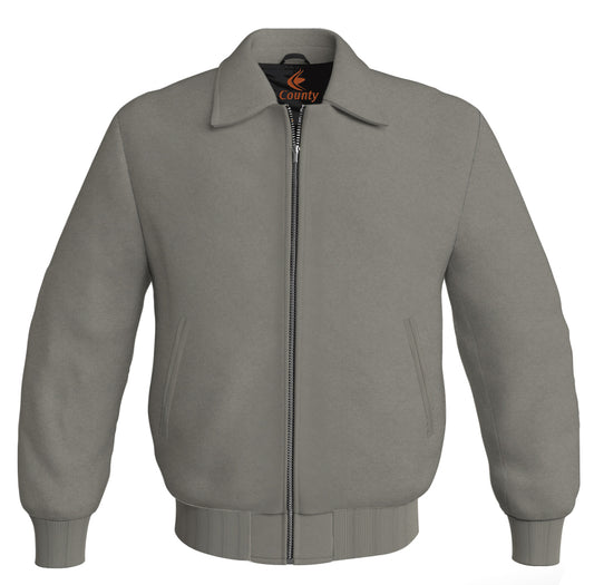 Letterman Baseball Bomber Classic Satin Jacket Sports Wear Gray