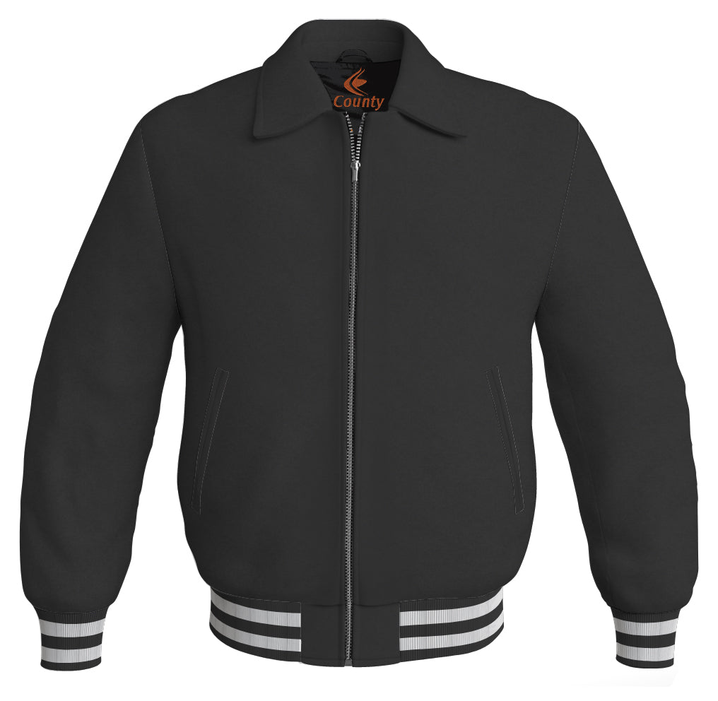 Baseball Letterman Bomber Classic Satin Jacket Sports Wear Black