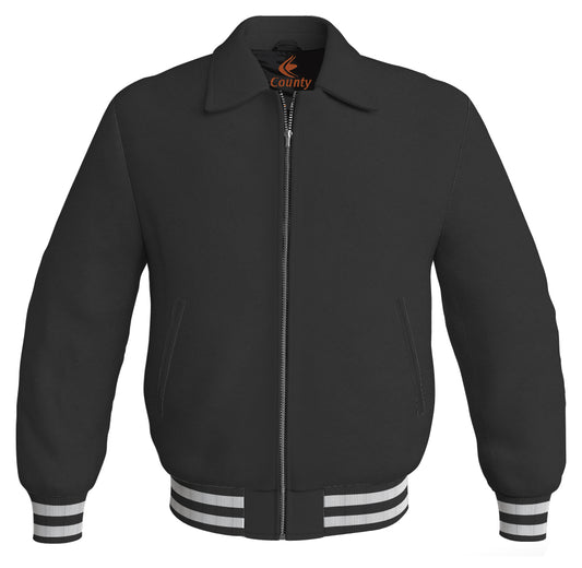 Baseball Letterman Bomber Classic Satin Jacket Sports Wear Black