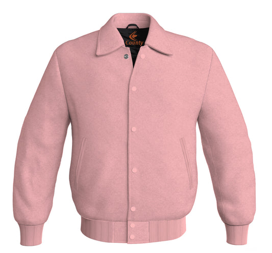 Letterman Baseball Classic Varsity Jacket Sports Wear Pink Satin