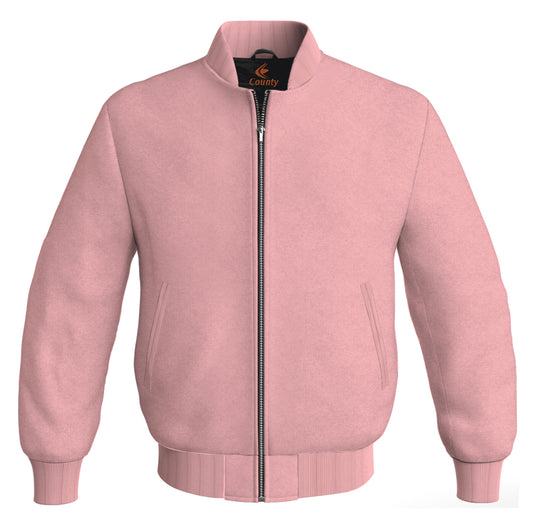 Varsity Bomber Jackets Letterman Baseball Pink Body Sleeves Wool/Fleece
