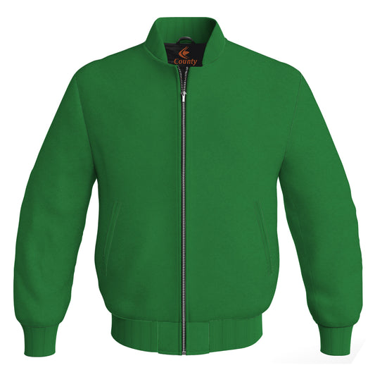 Varsity Bomber Jackets Letterman Baseball Green Body Sleeves Wool/Fleece