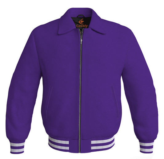 Baseball Letterman Bomber Classic Satin Jacket Sports Wear Purple