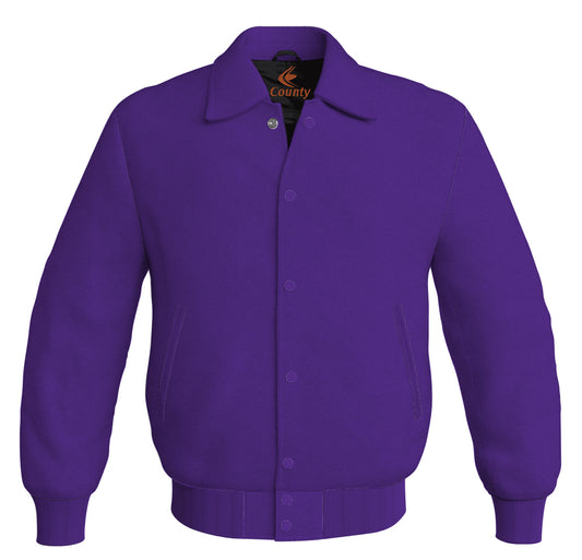Letterman Baseball Classic Varsity Jacket Sports Wear Purple Satin