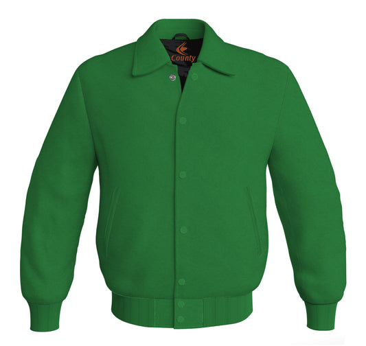 Letterman Baseball Classic Varsity Jacket Sports Wear Green Satin
