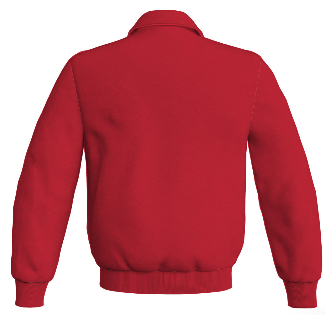 Red Letterman Baseball Bomber Jacket with Classic Satin Finish, perfect for sports wear.