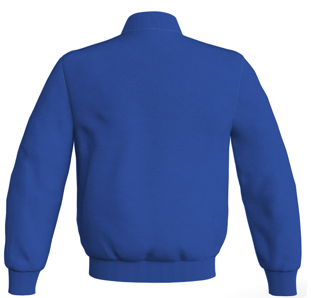 Varsity Bomber Jackets Letterman Baseball Royal Blue Body Sleeves Wool