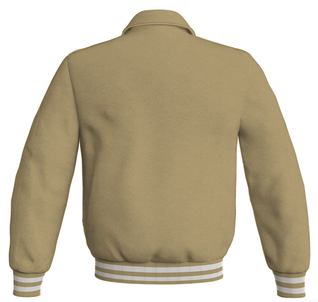 Baseball letterman satin jacket in cream color, a classic sports wear bomber style.