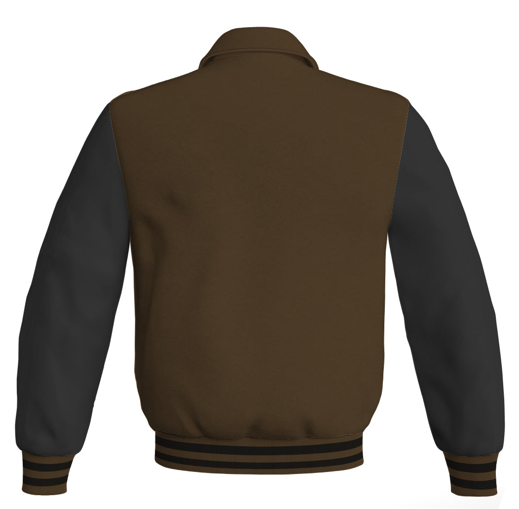 Luxury Bomber Classic Jacket Brown Body and Black Leather