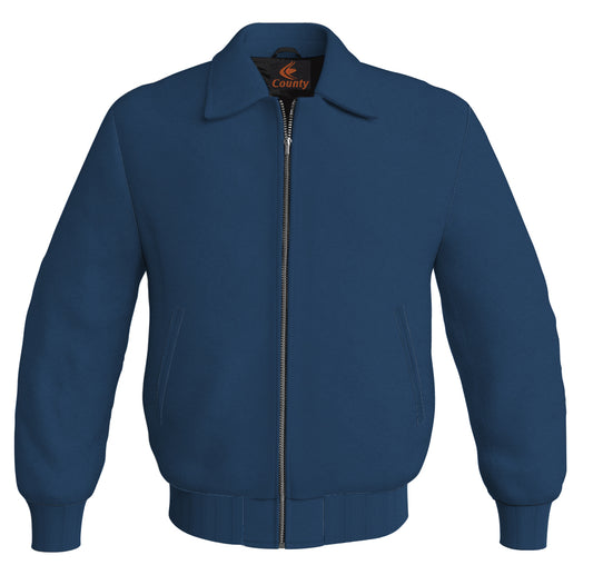 Letterman Baseball Bomber Classic Satin Jacket Sports Wear Navy Blue