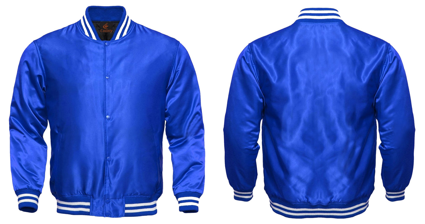 Letterman Baseball College Varsity Bomber Quality Jacket Sports Wear Blue 