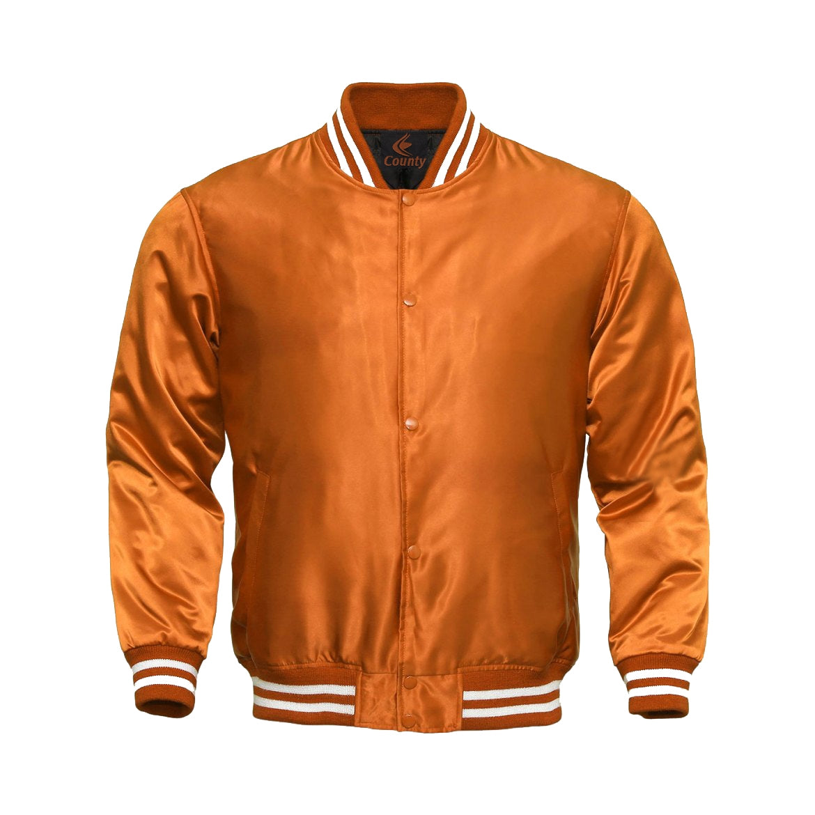 Letterman Baseball College Varsity Bomber Sports Wear Super Jacket Orange Satin