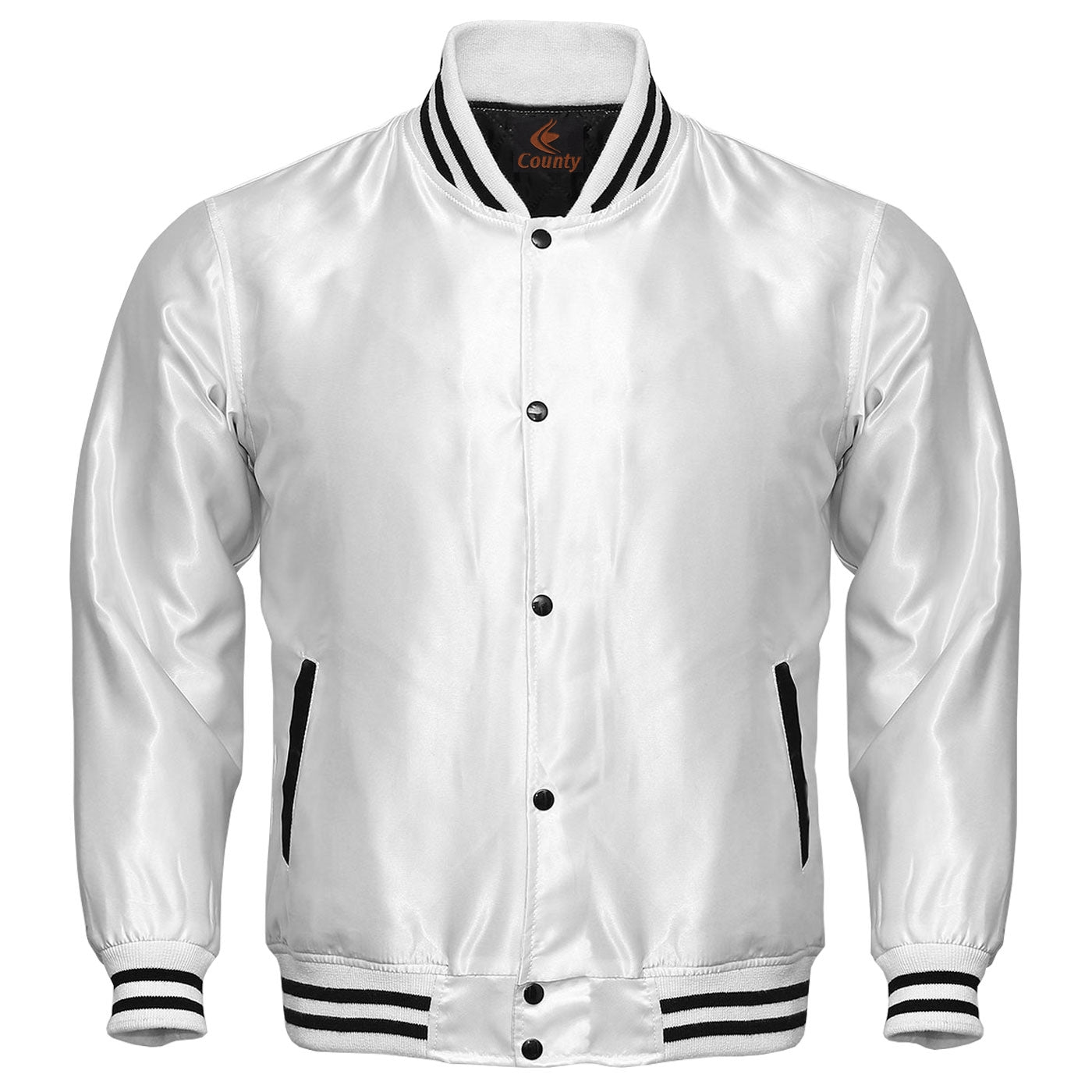 Letterman Jacket White Satin Jacket Ladies Varsity Jacket