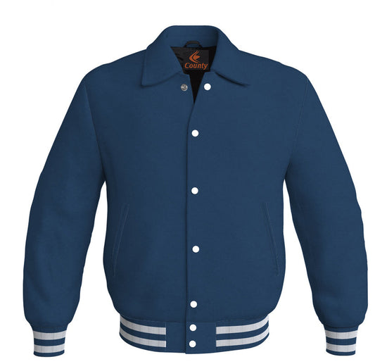 Baseball Letterman Classic Varsity Jacket Bomber Jacket Sports Wear Navy Blue Satin