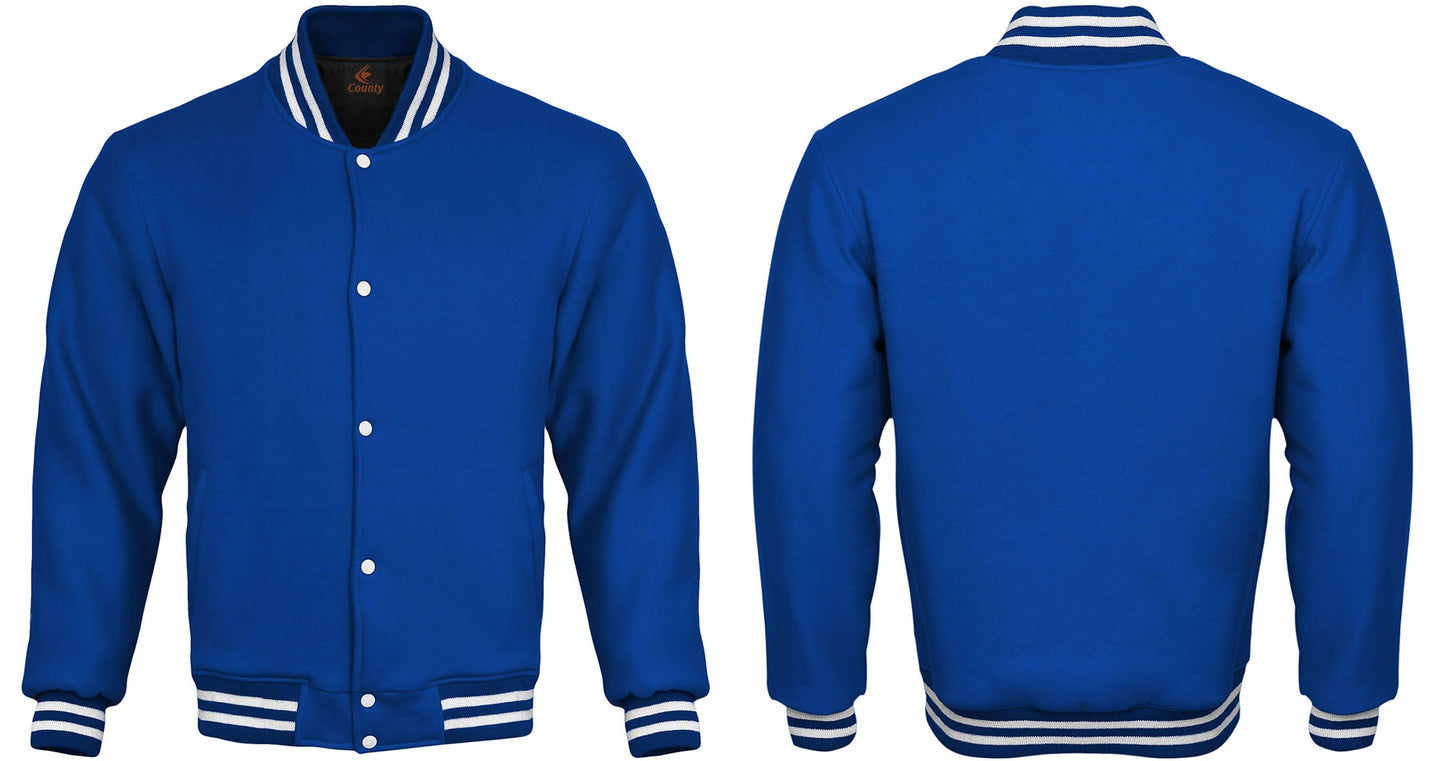 Super Quality Bomber Varsity Letterman Baseball Jacket Royal Blue Body