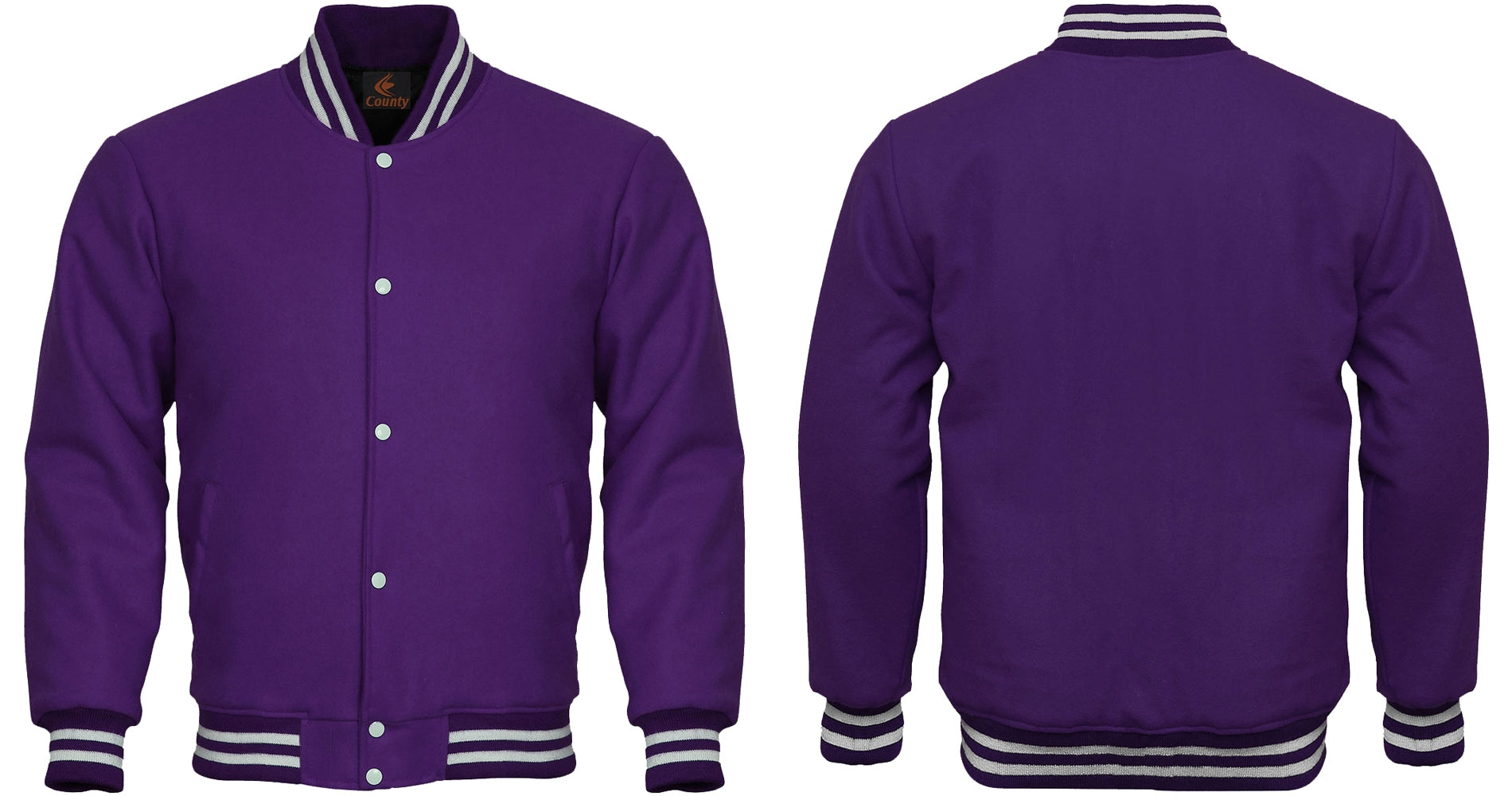 Super Quality Bomber Varsity Letterman Baseball Jacket Purple Body 