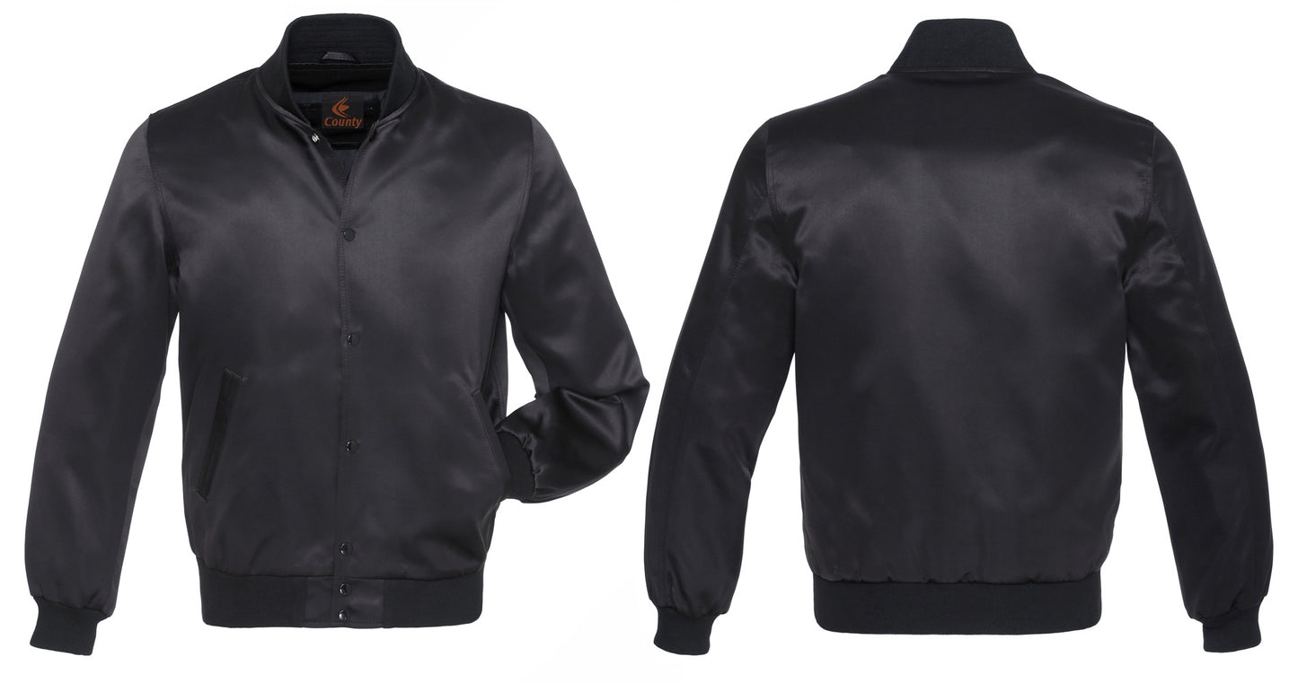 Letterman Baseball College Varsity Bomber Super Jacket Sports Wear Black 