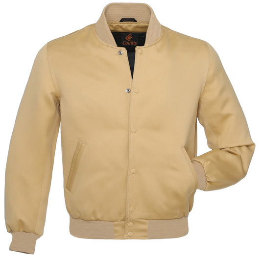 Baseball Letterman College Varsity Bomber Quality Jacket Sports Wear Cream Satin