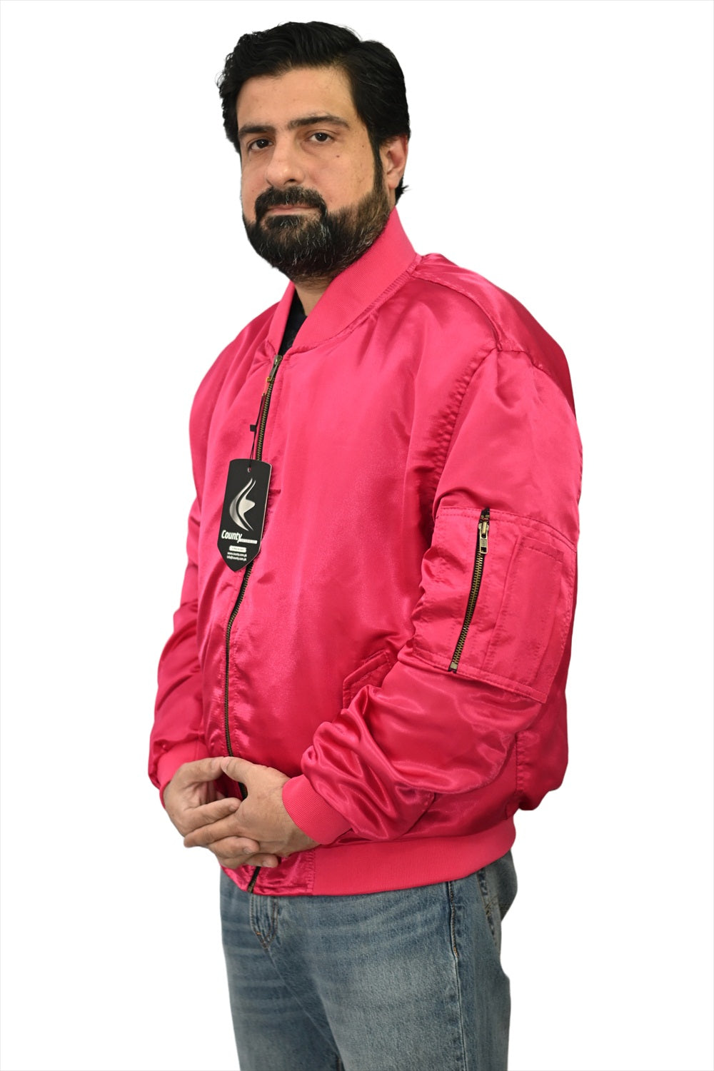 Letterman College Varsity Bomber Satin Jackets Quality Jacket Sports Wear Hot Pink Satin