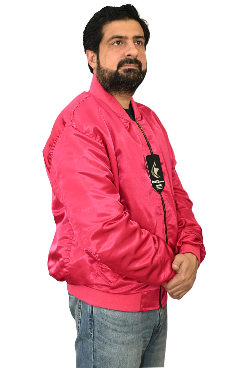 Letterman College Varsity Bomber Satin Jackets Quality Jacket Sports Wear Hot Pink 
