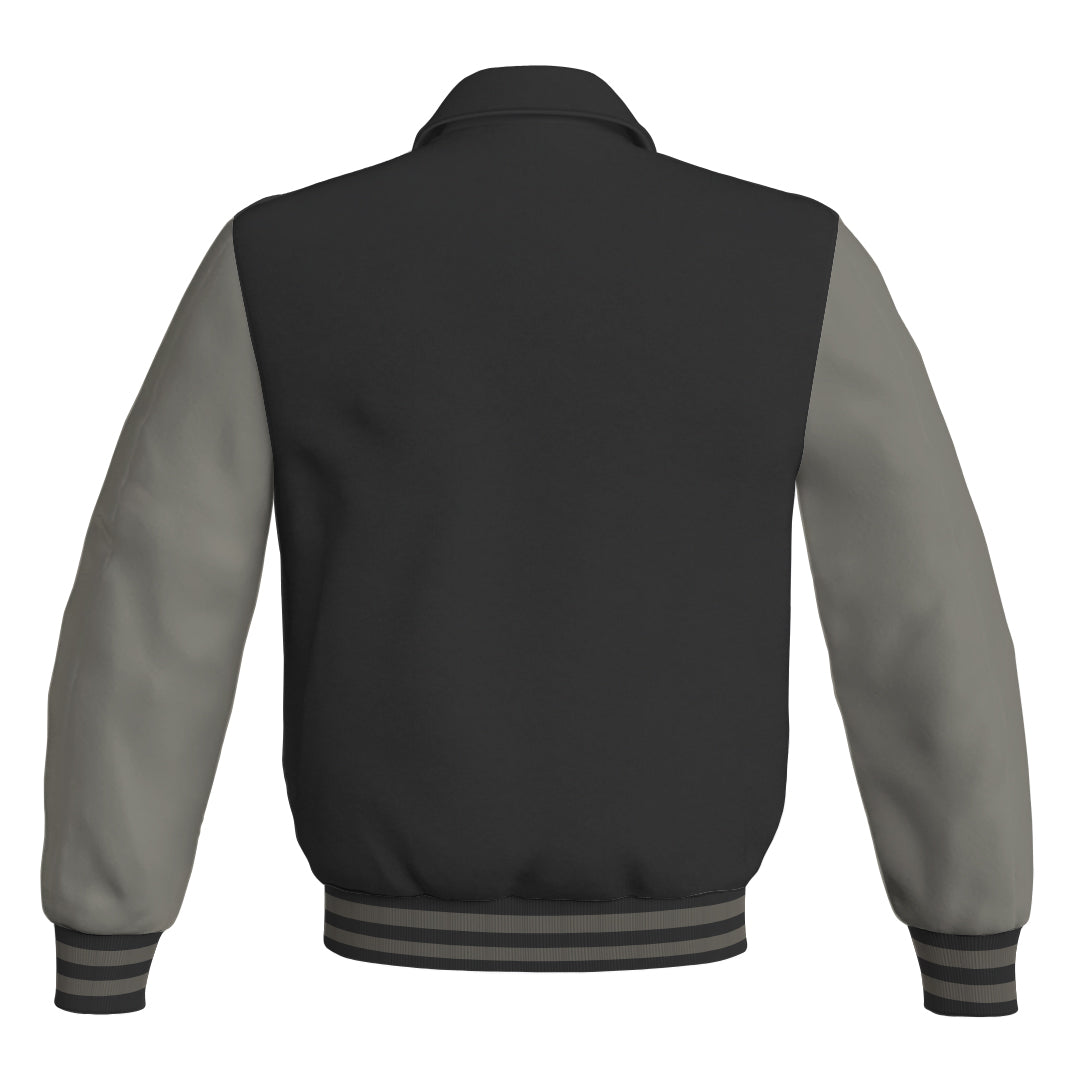 Letterman Varsity Classic Jacket Black Body and Gray Leather