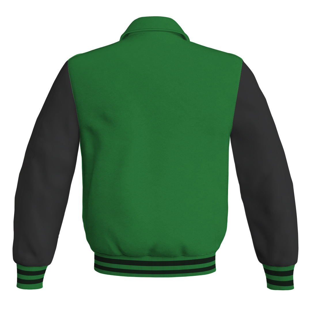 Letterman Varsity Classic Jacket Green Body and Black Leather