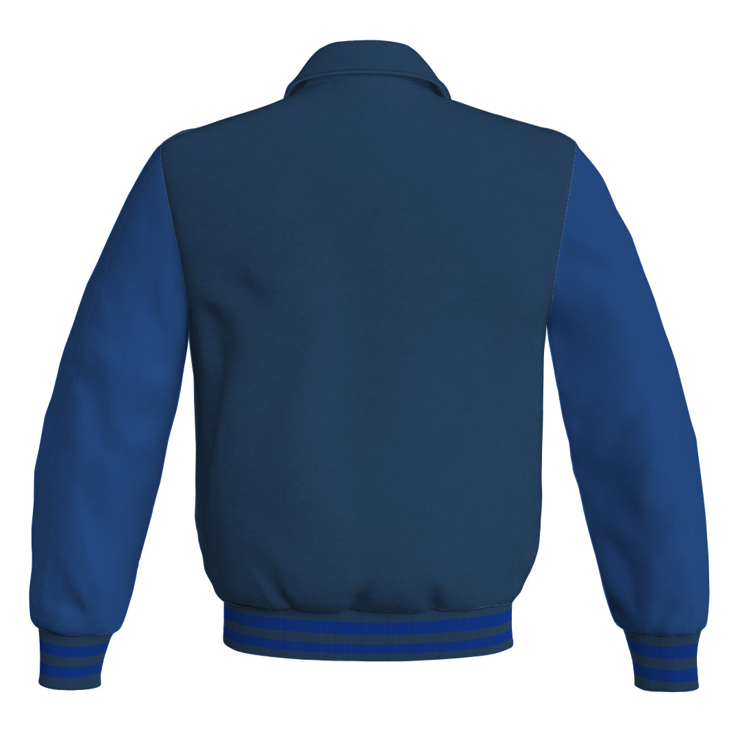 Letterman Varsity Classic Jacket Navy Blue Body and Blue Leather