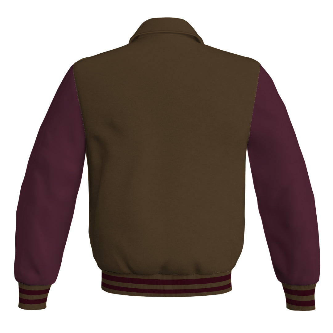 Letterman Varsity Classic Jacket Brown Body and Maroon Leather