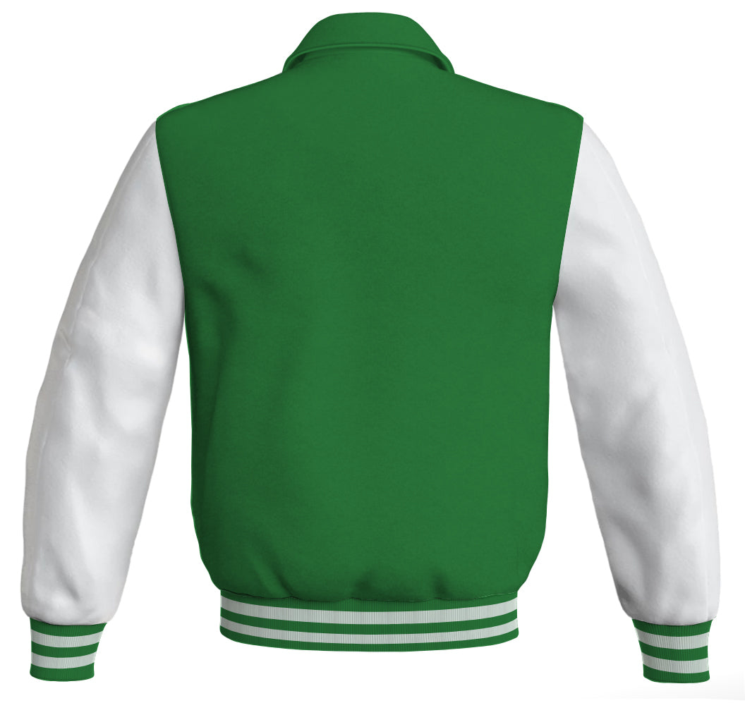 Letterman Varsity Classic Jacket Green Body and White Leather