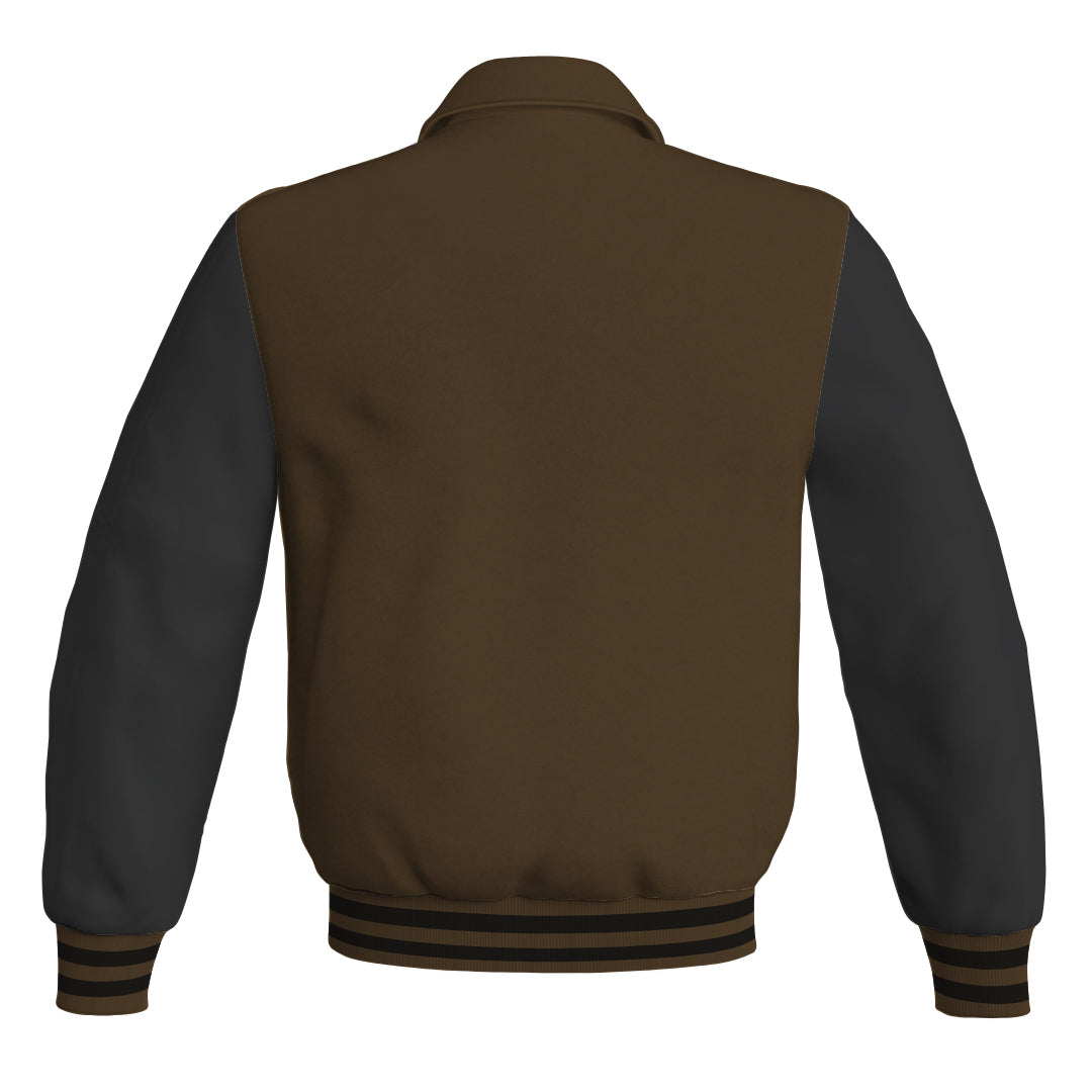 Letterman Varsity Classic Jacket Brown Body and Black Leather