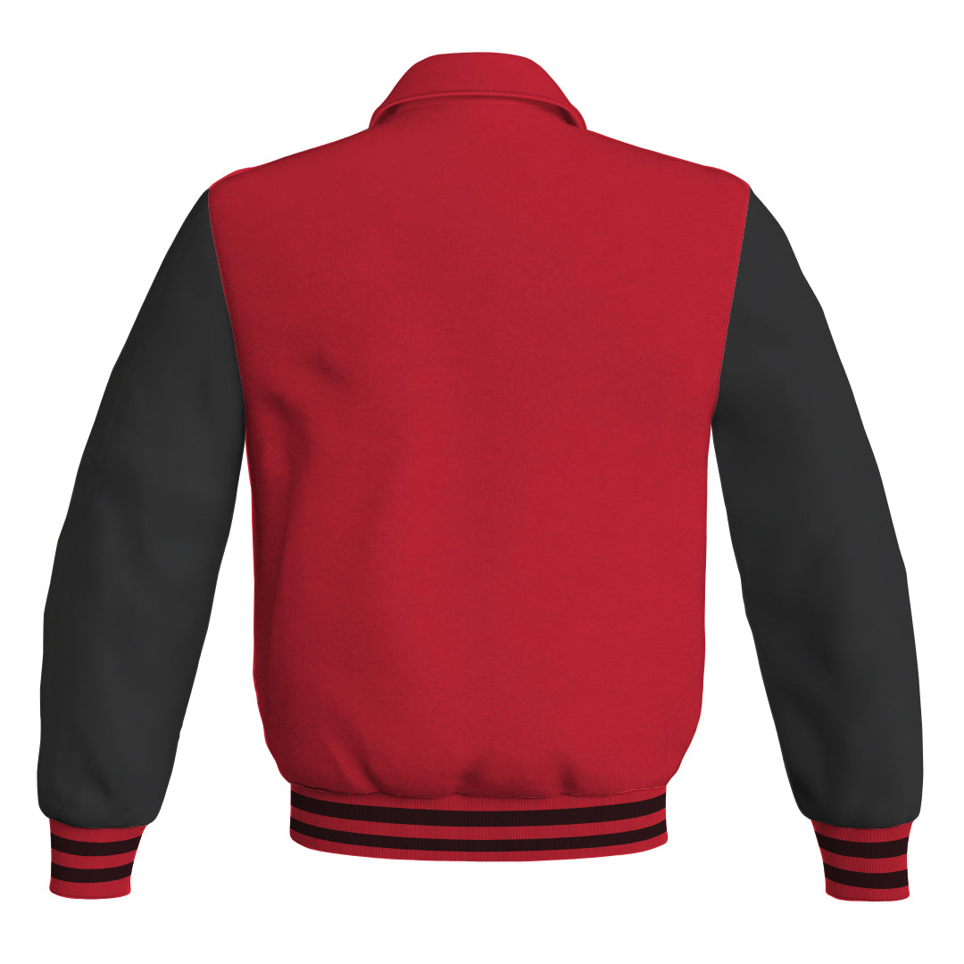 Letterman Varsity Classic Jacket Red Body and Black Leather