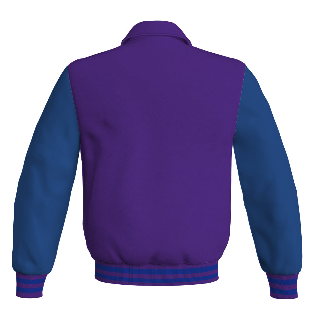 Letterman Varsity Classic Jacket Purple Body and Blue Leather