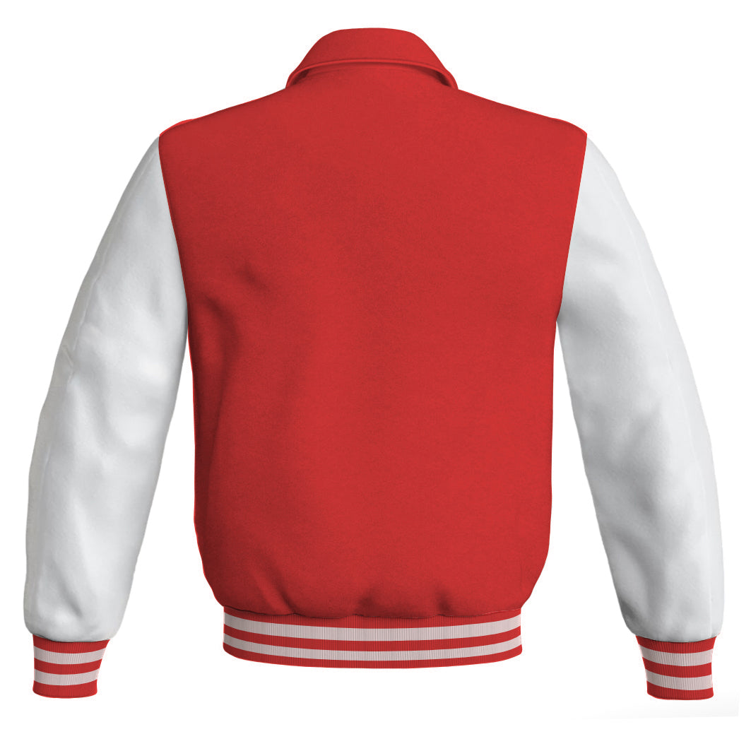 Letterman Varsity Classic Jacket Red Body and White Leather